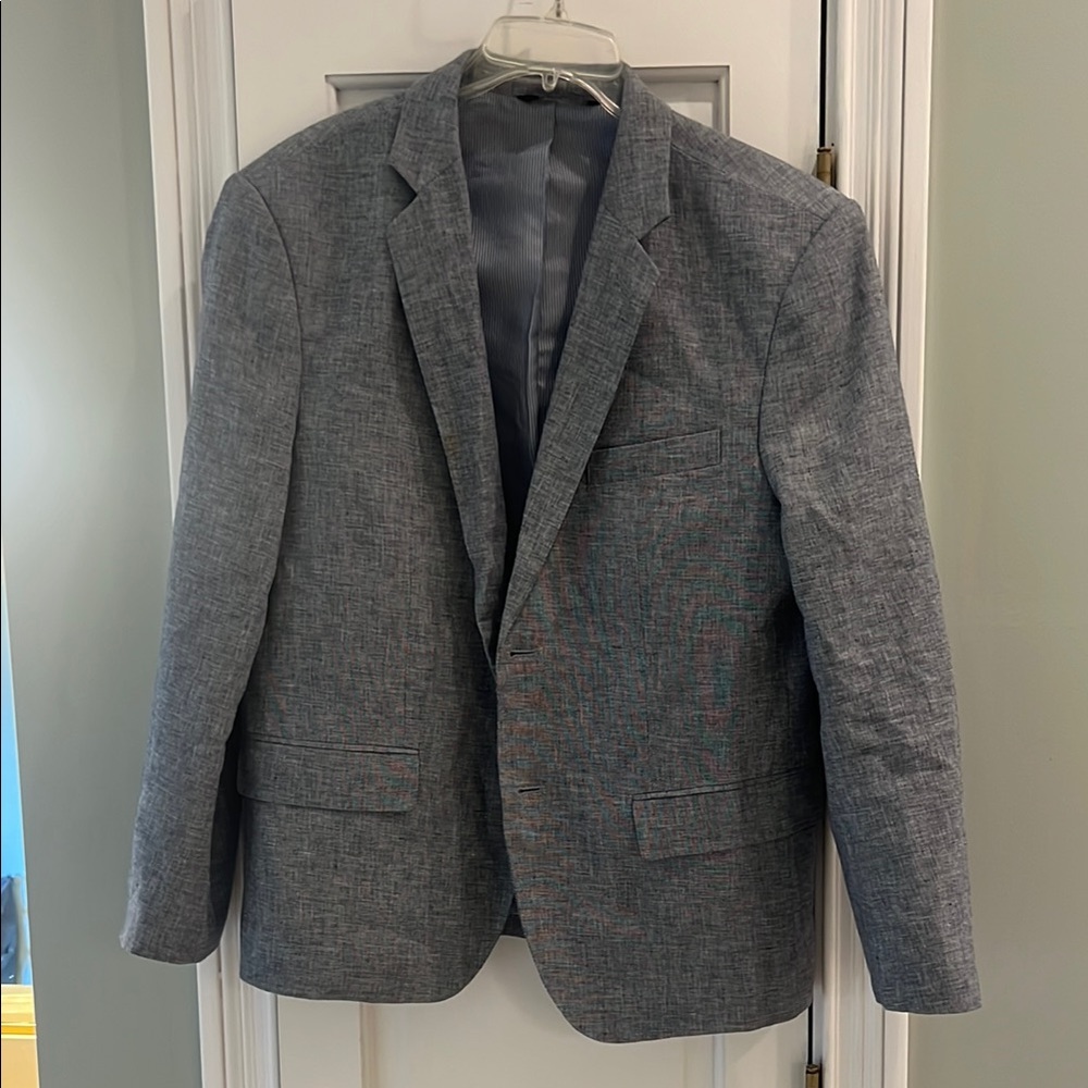 Banana Republic Gray Wool-Blend Tailored Blazer